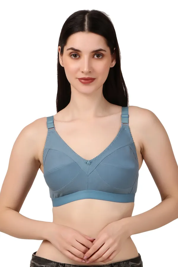 C_Cup_Non-Padded_Bra_(Pack_of_3)_-_Grey,_Green,_Pink_|_Everyday_Wear,_Seamed_Design_for_Natural_Support_and_Comfort