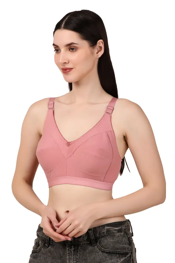 C_Cup_Non-Padded_Bra_(Pack_of_3)_-_Grey,_Green,_Pink_|_Everyday_Wear,_Seamed_Design_for_Natural_Support_and_Comfort