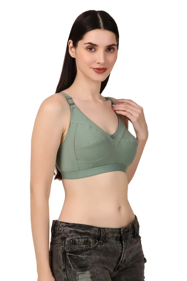 C_Cup_Non-Padded_Bra_(Pack_of_3)_-_Grey,_Green,_Pink_|_Everyday_Wear,_Seamed_Design_for_Natural_Support_and_Comfort