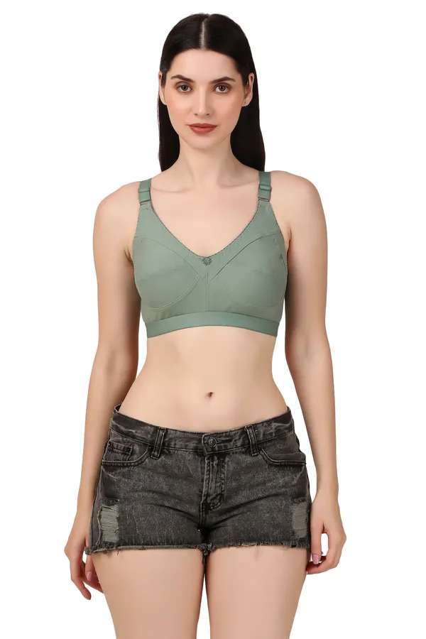C_Cup_Non-Padded_Bra_(Pack_of_3)_-_Grey,_Green,_Pink_|_Everyday_Wear,_Seamed_Design_for_Natural_Support_and_Comfort