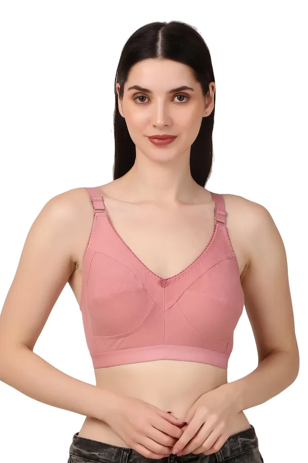 C_Cup_Non-Padded_Bra_(Pack_of_3)_-_Grey,_Green,_Pink_|_Everyday_Wear,_Seamed_Design_for_Natural_Support_and_Comfort