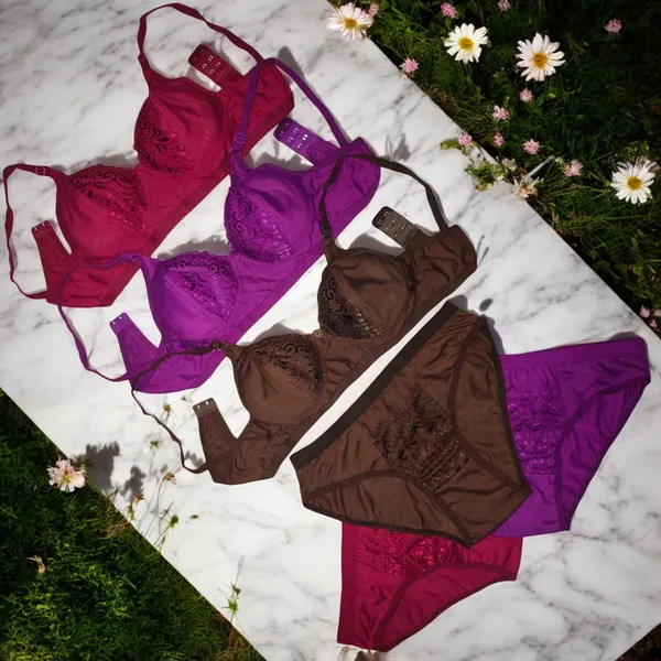 Non-Padded_Fancy_Bra_–_Maroon,_Purple,_Coffee_(Pack_of_3)