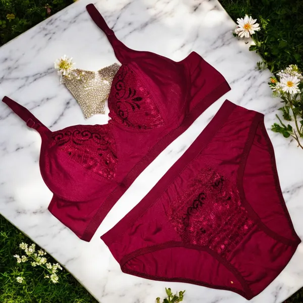 Non-Padded_Fancy_Bra_–_Maroon,_Purple,_Coffee_(Pack_of_3)