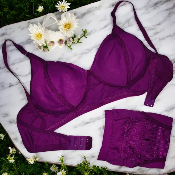 Non-Padded_Fancy_Bra_–_Maroon,_Purple,_Coffee_(Pack_of_3)