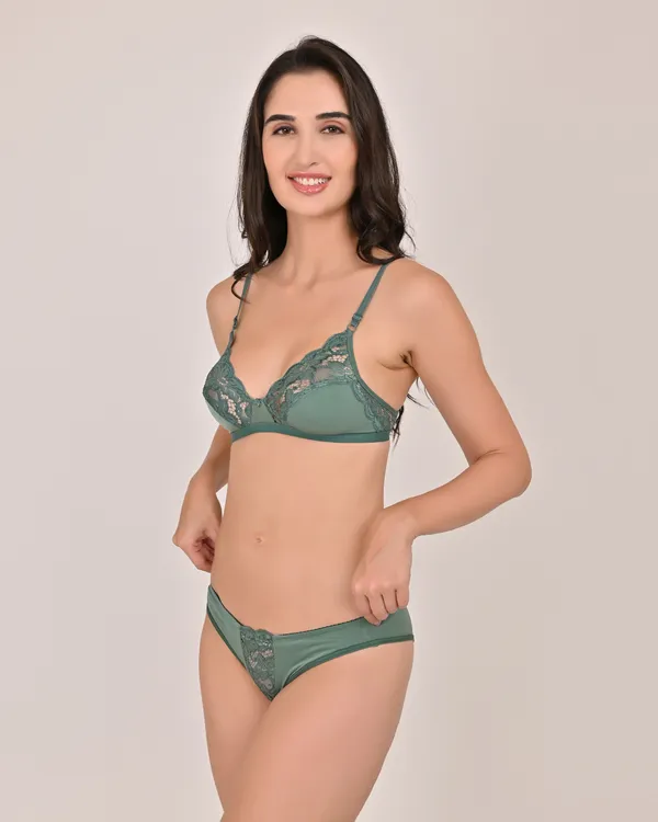 Non-Padded_Fancy_Bridal_Bra_–_Leaf_Green,_Rose,_Golden_(Pack_of_3)_–_Lycra_Fabric,_Elegant_Net_Lace_Design