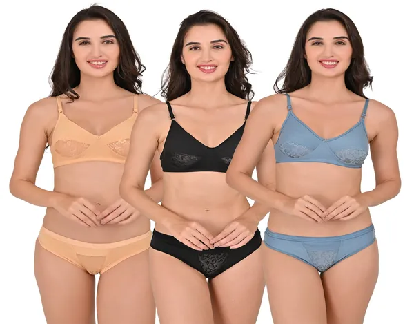 Non-Padded_Lace_Net_Cotton_Blend_Bra_–_Black,_Grey,_Beige_(Pack_of_3)_–_Elegant_Lace_Design,_Comfortable_&_Breathable,_Perfect_for_Everyday_Wear,_Adjustable_Straps