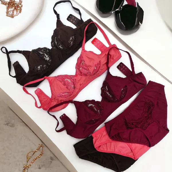 Non-Padded_Lace_Net_Cotton_Blend_Bra_–_Brown,_Pink,_Maroon_(Pack_of_3)