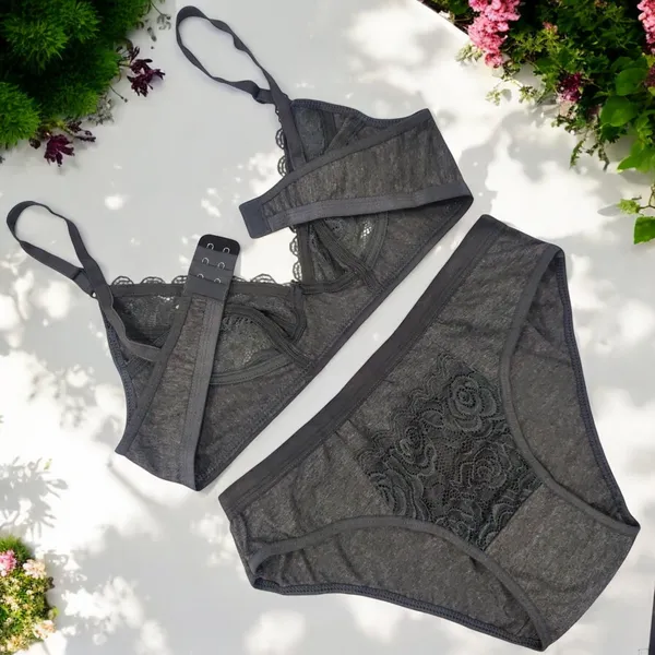 Non-Padded_Lace_Net_Cotton_Blend_Bra_–_Dark_Grey,_Carrot,_Golden_(Pack_of_3)_–_Elegant_Lace_Design,_Comfortable_&_Breathable,_Perfect_for_Everyday_Wear,_Adjustable_Straps