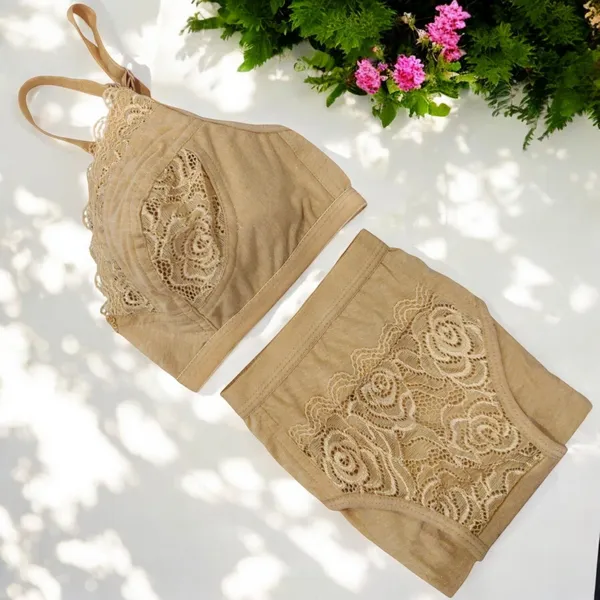 Non-Padded_Lace_Net_Cotton_Blend_Bra_–_Dark_Grey,_Carrot,_Golden_(Pack_of_3)_–_Elegant_Lace_Design,_Comfortable_&_Breathable,_Perfect_for_Everyday_Wear,_Adjustable_Straps