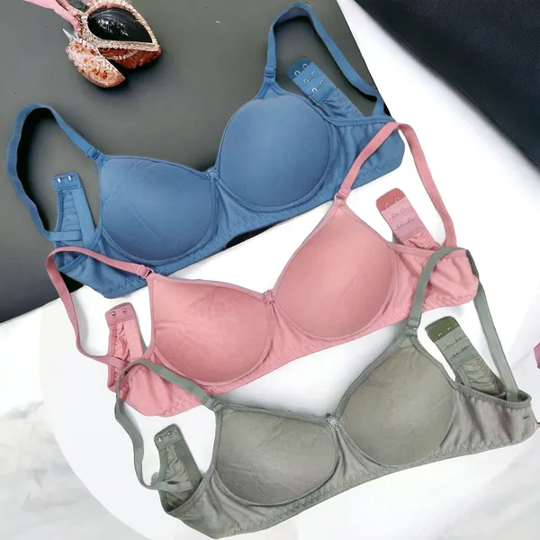 Padded_Bra_(Pack_of_3)_-_Grey,_Green,_Peach_|_Regular_Strap,_Seamless,_Cotton_Blend,_Nylon_Material_with_56mm_Bra_Extender