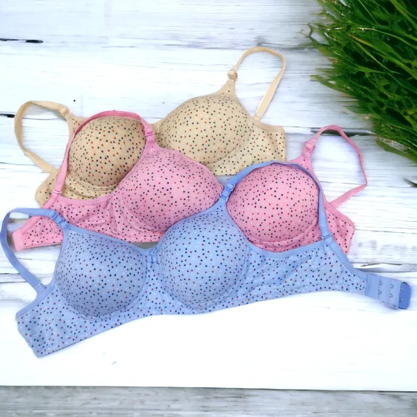 Padded_Dot_Print_Seamless_Bra_Bra_(Pack_of_3)_-_Beige,_Sky_Blue,_Magenta