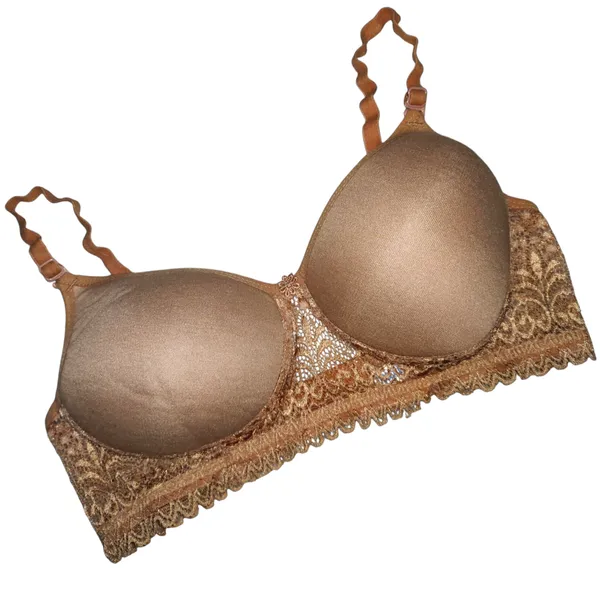 Padded_Fancy_Bralette_Seamless_Bra_(Pack_of_3)_-_Grey,_Beige,_Carrot_|_Soft_Cotton