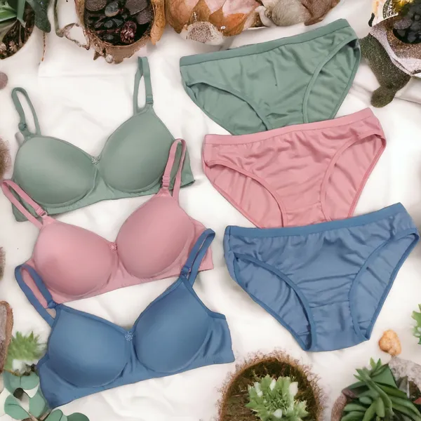 Padded_Solid_Color_Lingerie_Set_–_Leaf_Green,_Blue,_Peach_(Pack_of_3)