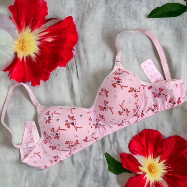 Printed_Butterfly_Padded_Bra_Set_(Pack_of_3)_-_White,_Pink,_Skin_|_Seamless_Design