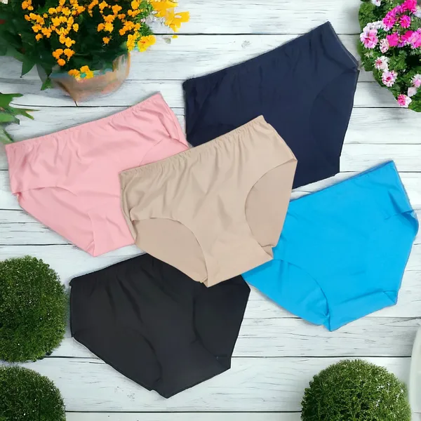 Women's_Lycra_Fabric_Seamless_Panty_–_Pack_of_5_Assorted_Colors_|_Soft,_Stretchable,_Comfortable,_and_Invisible_Underwear