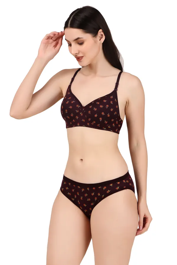 Wine_Premium_Printed_Padded_Bra_&_Panty_Lingerie_Set_For_Women