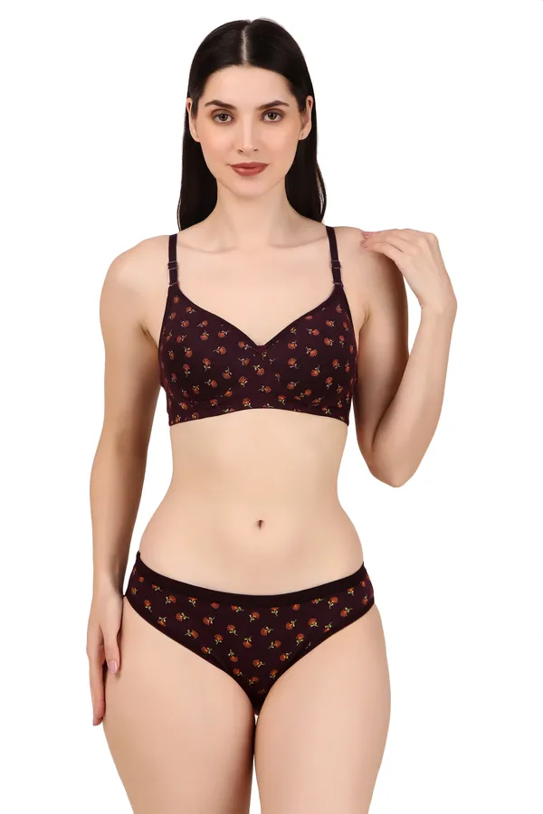 Wine_Premium_Printed_Padded_Bra_&_Panty_Lingerie_Set_For_Women