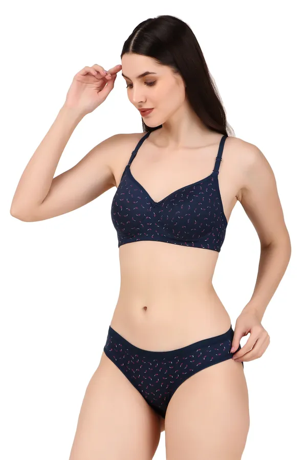 Navy_Premium_Printed_Padded_Bra_&_Panty_Lingerie_Set_For_Women