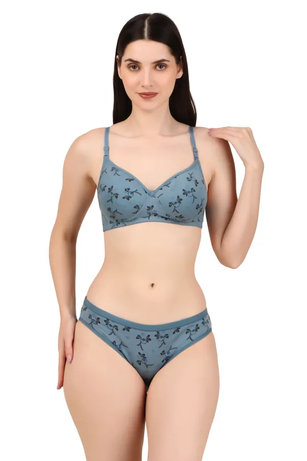 Grey_Premium_Printed_Padded_Bra_&_Panty_Lingerie_Set_For_Women
