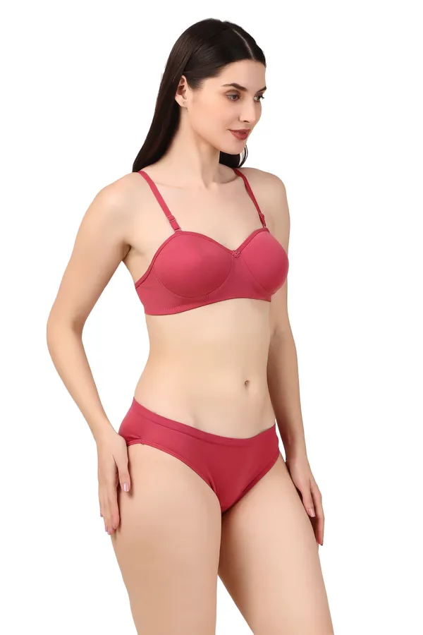 Magenta_Premium_Solid_Padded_Bra_&_Panty_Lingerie_Set_For_Women