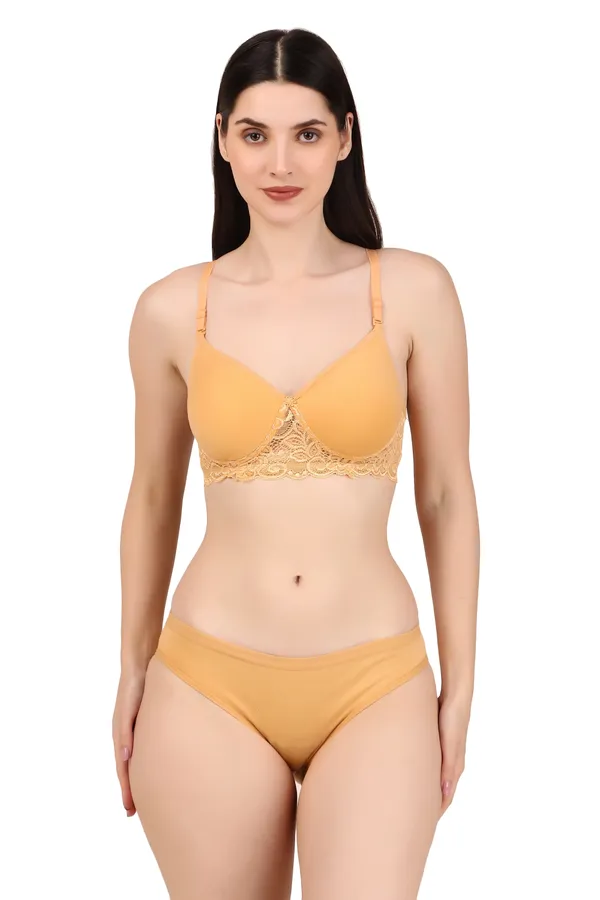 Golden_Premium_Solid_Padded_Bra_&_Panty_Lingerie_Set_For_Women