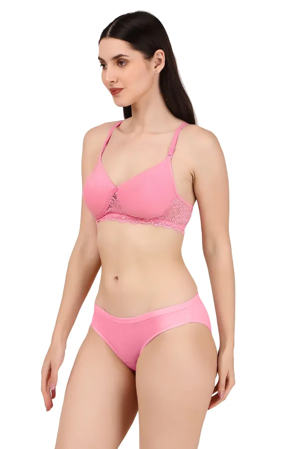 Pink_Premium_Solid_Padded_Bra_&_Panty_Lingerie_Set_For_Women