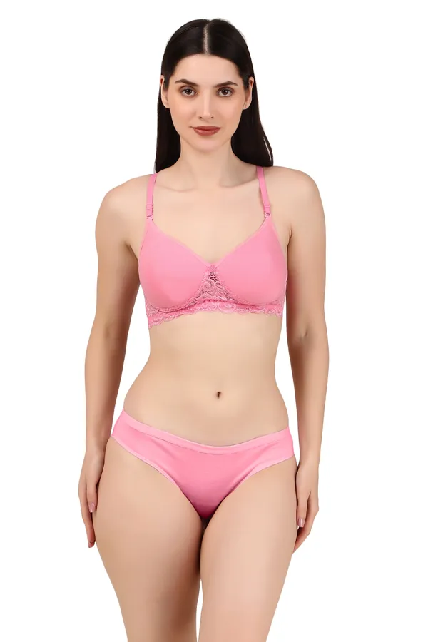 Pink_Premium_Solid_Padded_Bra_&_Panty_Lingerie_Set_For_Women
