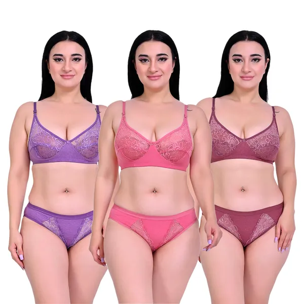 Premium_Solid_Non_Padded_Bra_&_Panty_Lingerie_Set_For_Women_Pack_Of_3