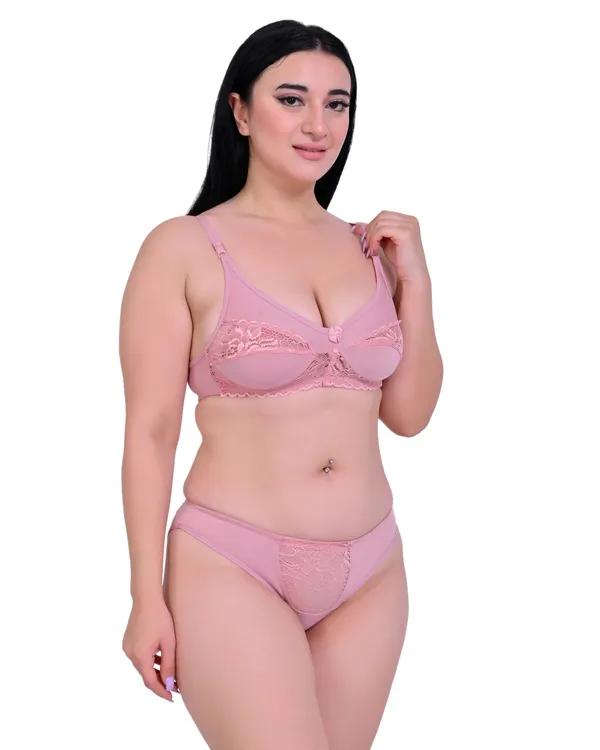 Pink_Premium_Solid_Non_Padded_Bra_&_Panty_Lingerie_Set_For_Women