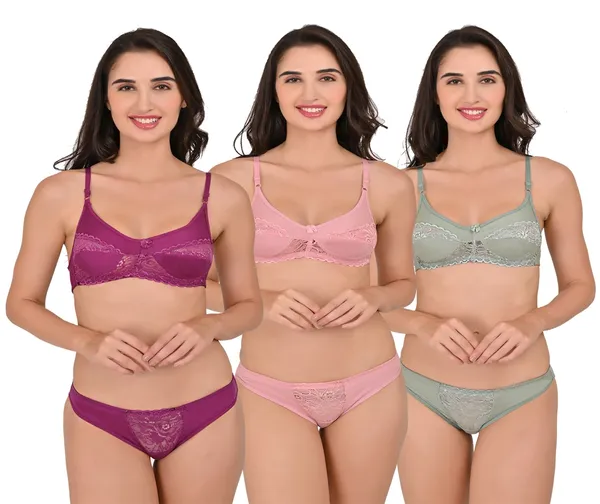 Premium_Solid_Non_Padded_Bra_&_Panty_Lingerie_Set_For_Women_Pack_Of_3