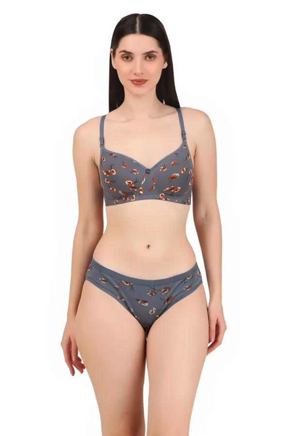 Grey_Premium_Printed_Padded_Bra_&_Panty_Lingerie_Set_For_Women