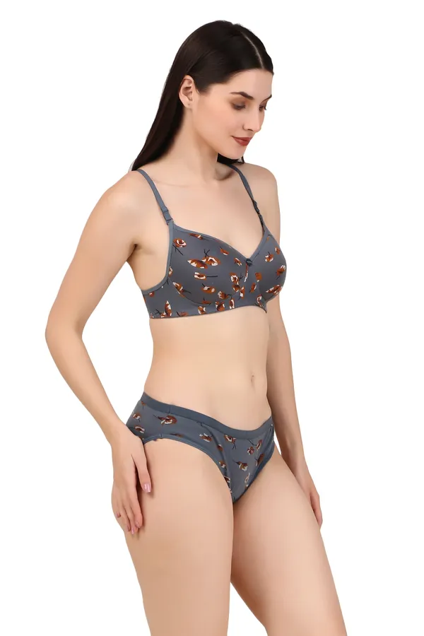 Grey_Premium_Printed_Padded_Bra_&_Panty_Lingerie_Set_For_Women