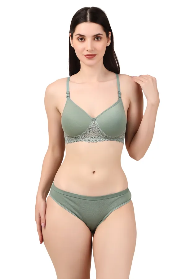 Green_Premium_Solid_Padded_Bra_&_Panty_Lingerie_Set_For_Women