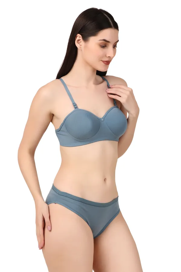Grey_Premium_Solid_Padded_Bra_&_Panty_Lingerie_Set_For_Women