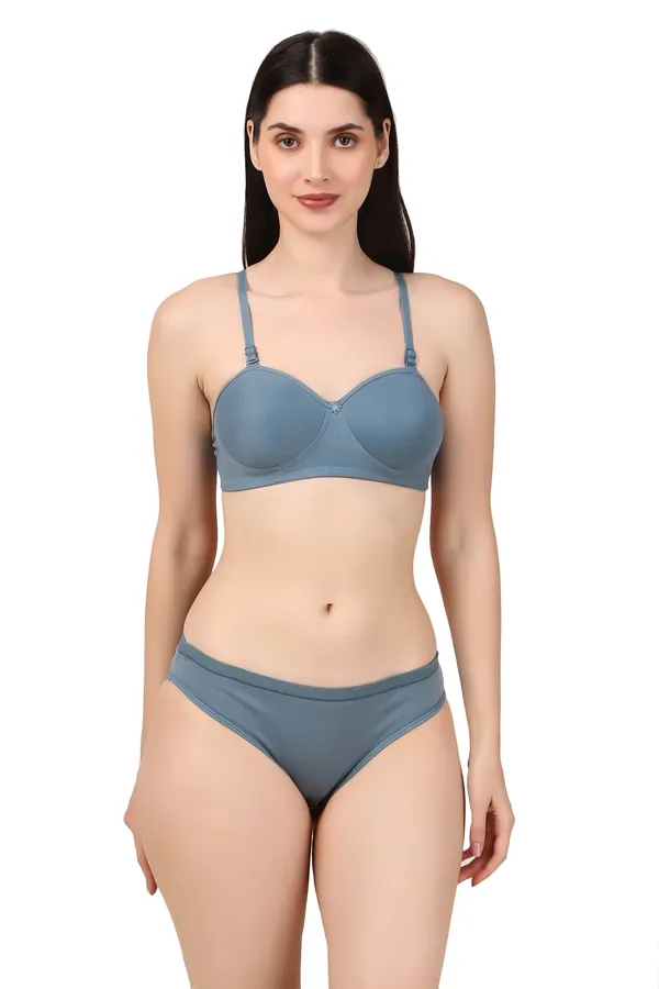 Grey_Premium_Solid_Padded_Bra_&_Panty_Lingerie_Set_For_Women