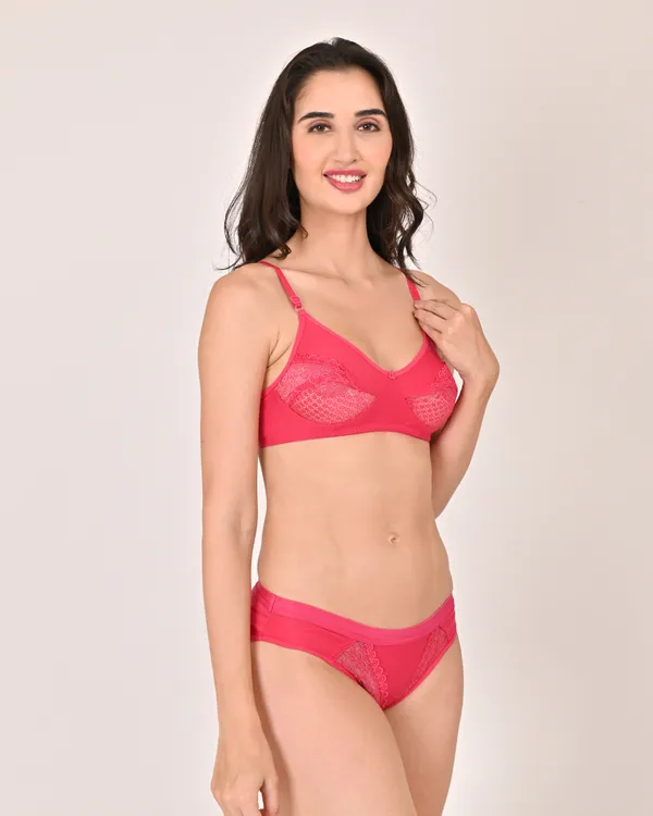 Pink_Premium_Solid_Non_Padded_Bra_&_Panty_Lingerie_Set_For_Women