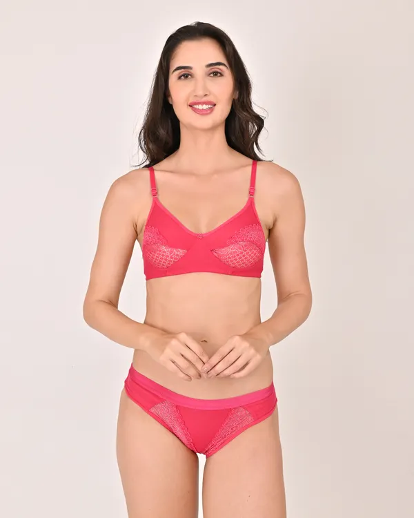 Pink_Premium_Solid_Non_Padded_Bra_&_Panty_Lingerie_Set_For_Women
