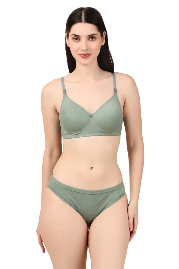 Green_Premium_Solid_Padded_Bra_&_Panty_Lingerie_Set_For_Women