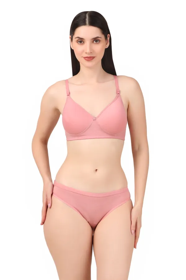 Pink_Premium_Solid_Padded_Bra_&_Panty_Lingerie_Set_For_Women