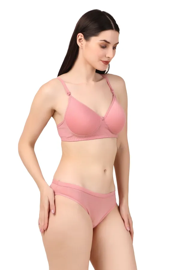 Pink_Premium_Solid_Padded_Bra_&_Panty_Lingerie_Set_For_Women