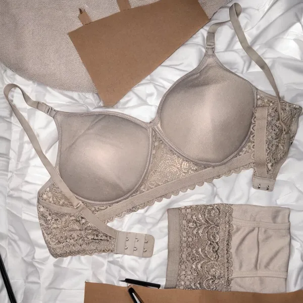 Start_Your_Day_in_Comfort:_Padded_Lace_Bra_Set_Pack_of_3_|_Grey,_Beige_&_Carrot