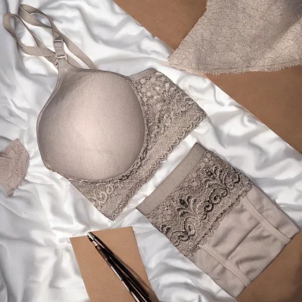 Start_Your_Day_in_Comfort:_Padded_Lace_Bra_Set_Pack_of_3_|_Grey,_Beige_&_Carrot