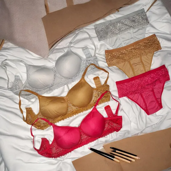 Start_Your_Day_in_Comfort:_Padded_Lace_Bra_Set_Pack_of_3_|_Grey,_Beige_&_Carrot