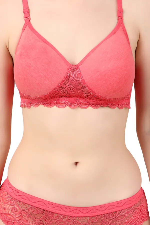 Start_Your_Day_in_Comfort:_Padded_Lace_Bra_Set_Pack_of_3_|_Grey,_Beige_&_Carrot