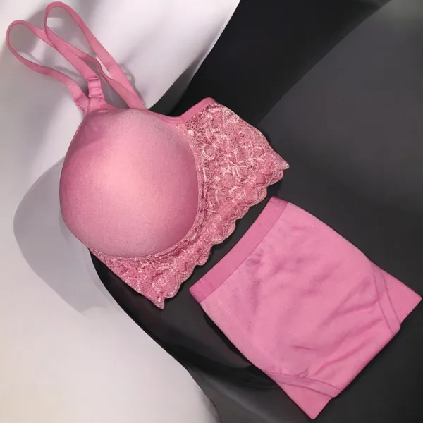 Start_in_Style:_Padded_Lace_Bra_Set_Pack_of_3_|_Pink,_Golden_&_Maroon