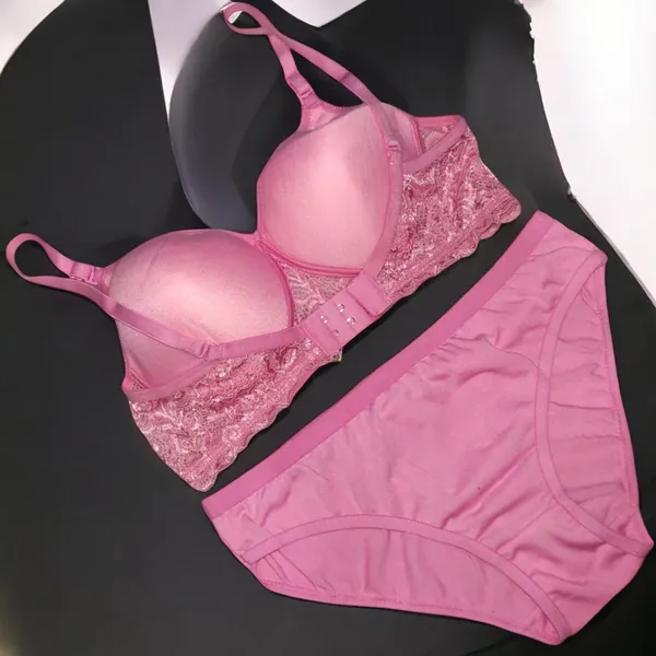 Start_in_Style:_Padded_Lace_Bra_Set_Pack_of_3_|_Pink,_Golden_&_Maroon