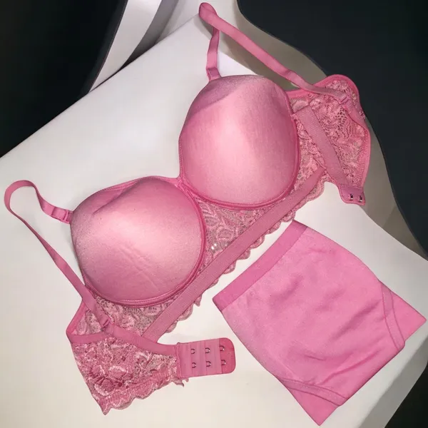 Start_in_Style:_Padded_Lace_Bra_Set_Pack_of_3_|_Pink,_Golden_&_Maroon