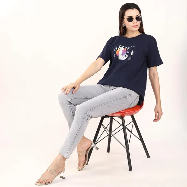 Navy_Cotton_T-Shirt_For_Women