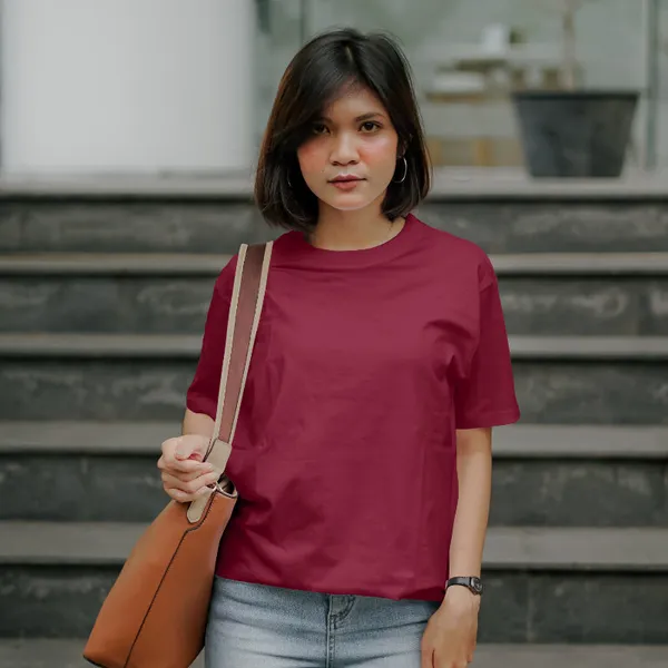 Burgandy_Stylish_Cotton_T-Shirt_For_Men_&_Women