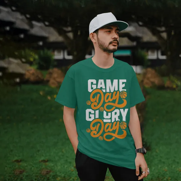 Green_Cotton_Game_Day_Glory_Day_T-Shirts_For_Men_&_Women